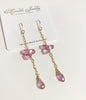 Earrings LEILA - Pink topaz earrings (E452)