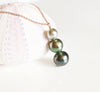 Necklace Arya - triple tahitian pearls necklace (N176)