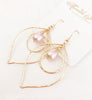 Earrings Kina - pink pearls (E338)