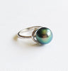 Tahitian pearl tear drop ring (R150)