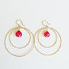 Earrings Rachel - raspberry chalcedony ( E253)