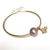 Oahu charm bangle - pink Edison pearl