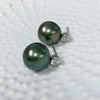 CZ Tahitian pearls stud earrings (E571)