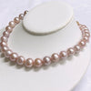 Pink Edison pearls strand necklace