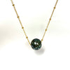 Necklace KEALANI - carved Tahitian pearl (N341)
