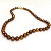 Chocolate pearls strand necklace  (N362)