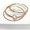 MOANI bangles set - white Edison pearl (B542)
