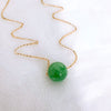 Necklace KEA - round jade bead (E437)