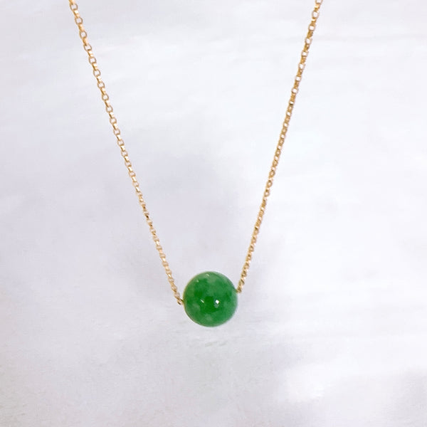 Necklace KEA - round jade bead (E437)