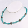 Necklace ERIS - Apatite & Tahitian pearls (N393)