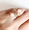 Ring CAMILA - white pearls (R164)