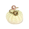 Plumeria bypass ring - pink Edison pearl (R213)
