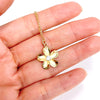 CZ plumeria charm necklace