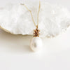 Pineapple pearl necklace - white pearl (N304)