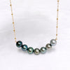 Necklace TEHINA - ombré Tahitian pearls (N407)