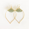 Earrings Malie- olive green quartz (E326)