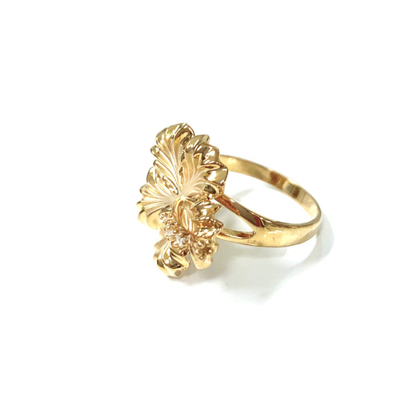 CZ hibiscus ring – Maimoda Jewelry