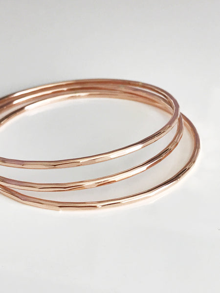 Carly bangles set- rose gold (B183)