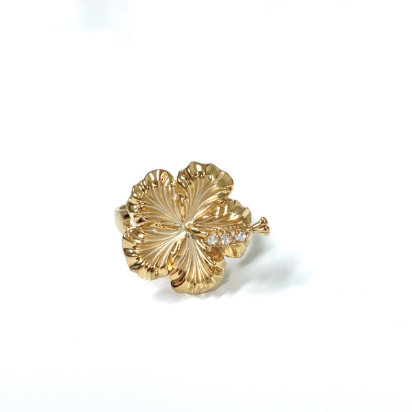 ダブル タヒチアンパール ラップ リング ☆Maimoda Jewelry R208 CZ hibiscus ring – Maimoda Jewelry