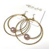 Earrings MOMILANI - pink Edison pearls (E588)