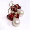 Earrings KIRA - garnet and Edison pearl (E611)