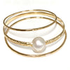 MOANI bangles set - white Edison pearl (B542)
