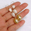Pikake dangle earrings - gold south sea pearls (E615)
