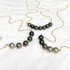 Tahitian pearls bar necklace - blue ombré