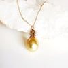 Gold south sea pineapple necklace  (B307)
