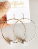 Earrings Moana - silver pearls (E369)