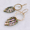 Earrings Willa - abalone shell monstera (E632)