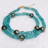 Necklace ERIS - Apatite & Tahitian pearls (N393)