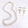 Necklace MARI - white Edison pearls (N397)