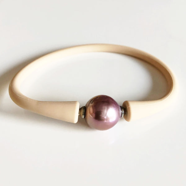 ブレスレット Round Bezel Pearl Balanced Bracelet #9906 Mikimoto 8-9mm A+ Black South Sea Pearl Bracelet with