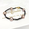 Bracelet ERIS - black spinel & Edison pearls (B535)