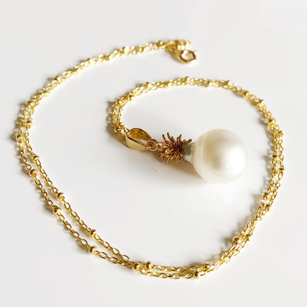 Pineapple pearl outlet necklace - south sea pearl necklace - south sea pearl pineapple (N311)