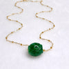 Necklace KEIKE - carved jade bead