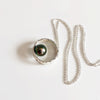 Eternity ring necklace - tahitian pearl (N299)