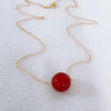 Necklace KEA - Red jade bead (N438)