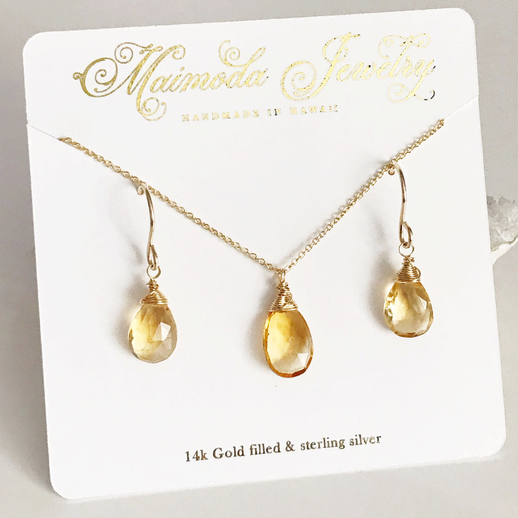 Citrine jewelry set (S107)