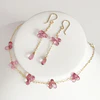 Earrings LEILA - Pink topaz earrings (E452)