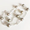 Necklace LEILANI - silver tahitian pearls (N273)