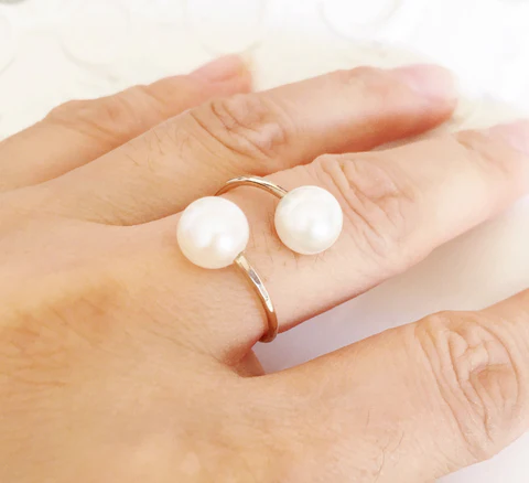 Ring Leia - white pearls (R152)