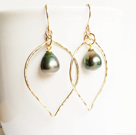 Earrings Doree - tahitian pearls (E310)