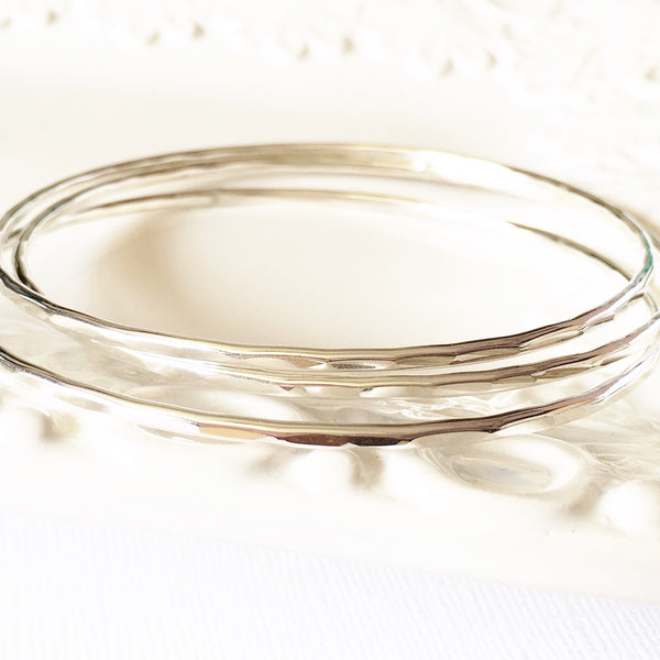 Carly bangles set - sterling silver (B166)