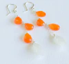 Carnelian and moonstone earring (E283)