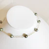 Necklace LEILANI- natural pistachio tahitian pearls (N272)