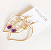 Earrings Yuri - amethyst/crystal quartz/citrine  (E103)