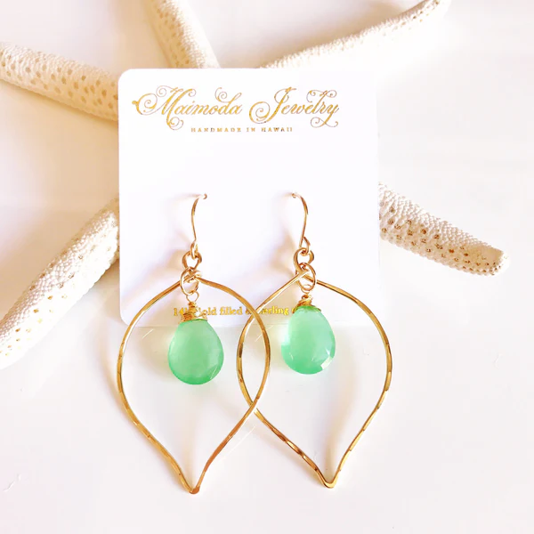 Earrings Doree - mint chalcedony (E347)