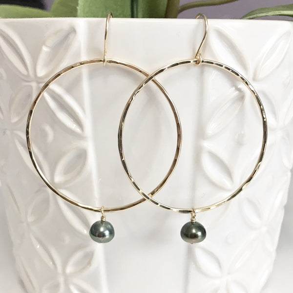 Earrings Airi - keshi tahitian pearls (E350)